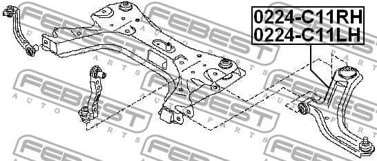 Control/Trailing Arm, wheel suspension 0224-C11RH - image 2