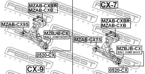 Mounting, control/trailing arm MZAB-CXB - image 2