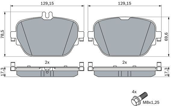 Brake Pad Set, disc brake 0 986 424 858