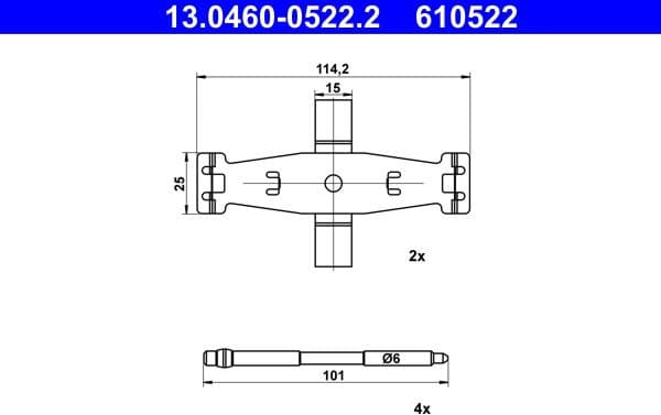Accessory Kit, disc brake pad 13.0460-0522.2