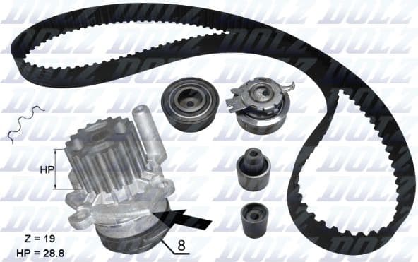 Water Pump & Timing Belt Kit KD100