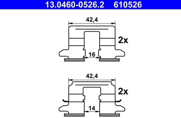 Accessory Kit, disc brake pad 13.0460-0526.2