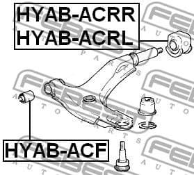 Mounting, control/trailing arm HYAB-ACF - image 2