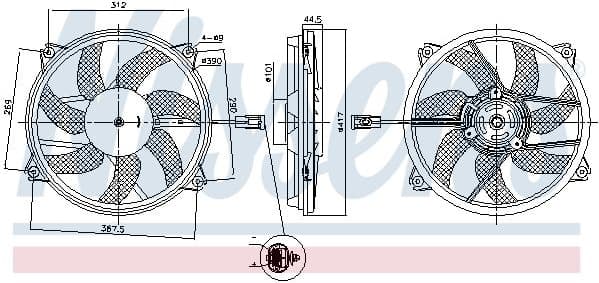Fan, engine cooling 850035