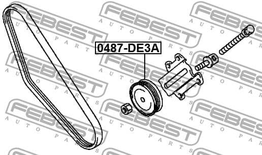 Tensioner Pulley, V-ribbed belt 0487-DE3A - image 2