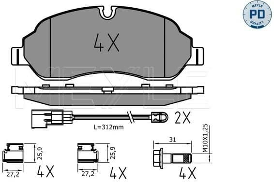 Brake Pad Set, disc brake MEYLE-PD: Advanced performance and design. 025 220 3417/PD