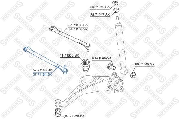 Control/Trailing Arm, wheel suspension 57-71104-SX