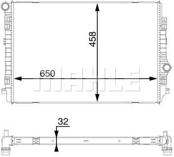 Radiator, engine cooling BEHR CR 1593 000S