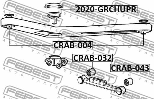 Mounting, control/trailing arm CRAB-043