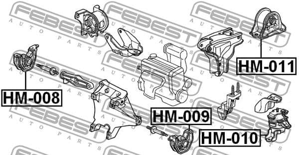 Mounting, engine HM-010