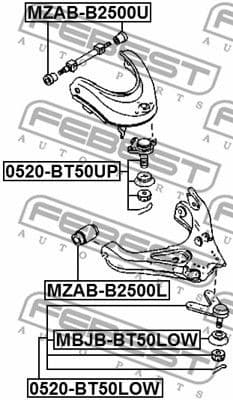 Mounting, control/trailing arm MZAB-B2500L