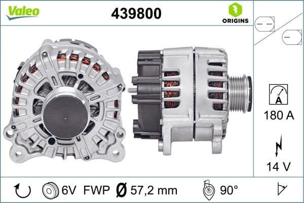 Alternator VALEO ORIGINS NEW OE TECHNOLOGY 439800