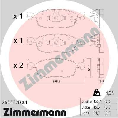 Brake Pad Set, disc brake 26444.170.1