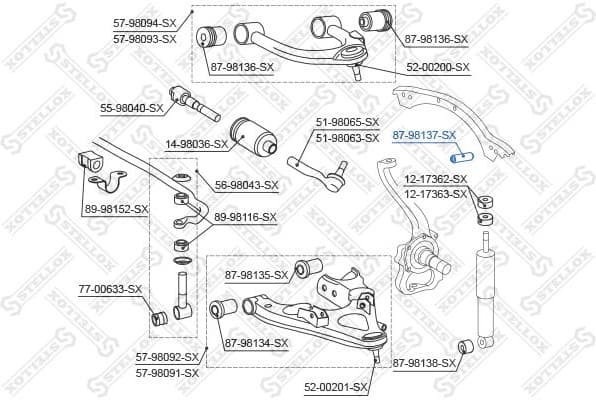 Mounting, control/trailing arm 87-98137-SX - image 2