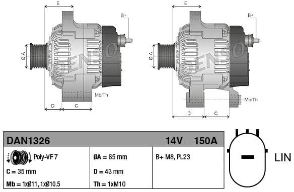 Alternator DAN1326 - image 3