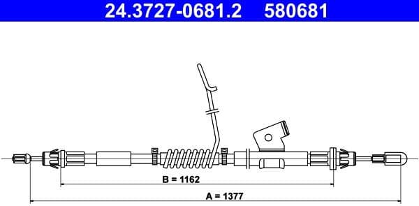 Cable Pull, parking brake 24.3727-0681.2
