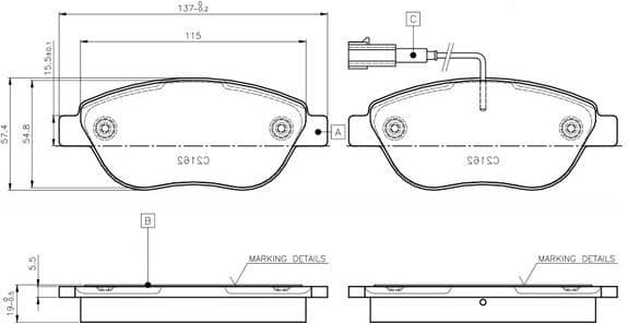 Brake Pad Set, disc brake 0986TB2961