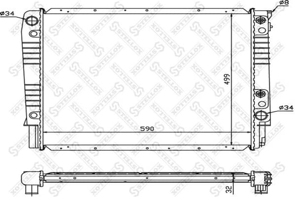 Radiator, engine cooling 10-26445-SX
