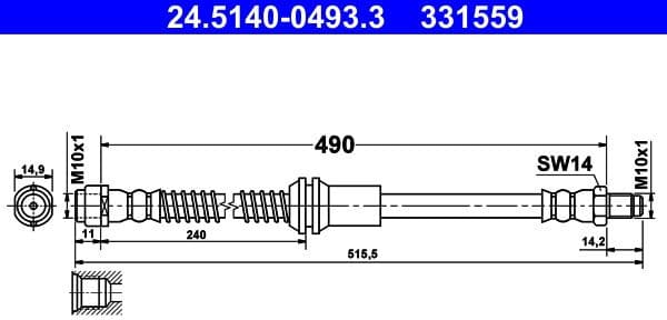 Brake Hose 24.5140-0493.3