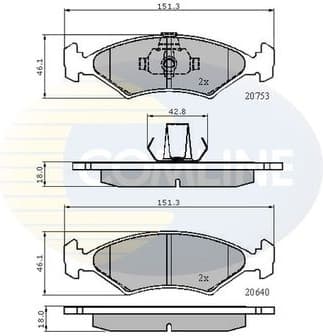 Brake Pad Set, disc brake CBP0444 - image 2