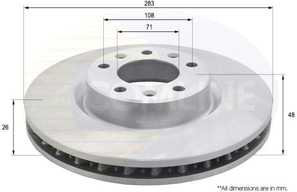 Brake disc, 1pcs FRONT ADC2727V - image 2