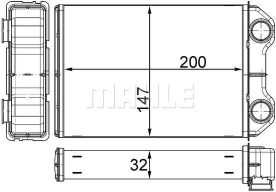 Heat Exchanger, interior heating BEHR AH 251 000S