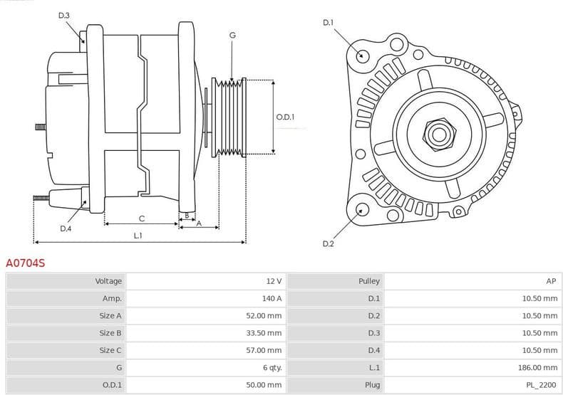 Alternator AS A0704S - image 5