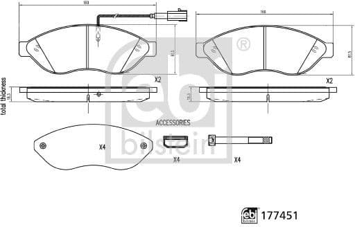 Brake Pad Set, disc brake 177451