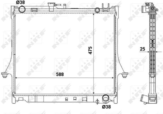 Radiator, engine cooling 53055