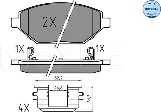 Brake Pad Set, disc brake MEYLE-ORIGINAL: True to OE. 025 225 2218