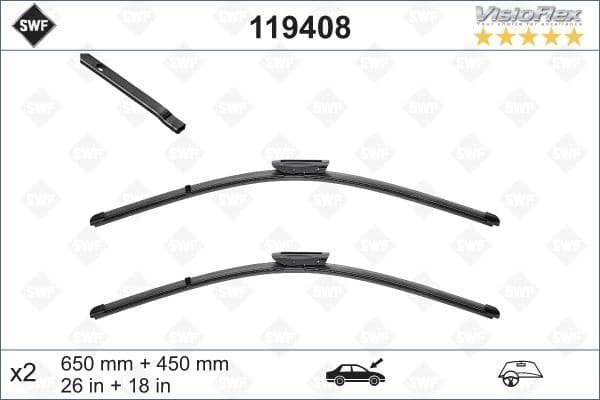 Wiper Blade DAS ORIGINAL SET 119408