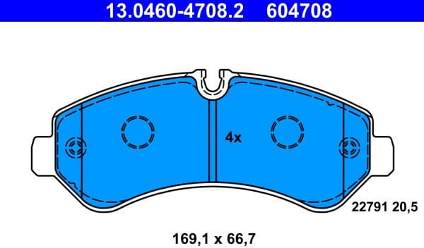 Brake pads rear, Top Quality 13.0460-4708.2