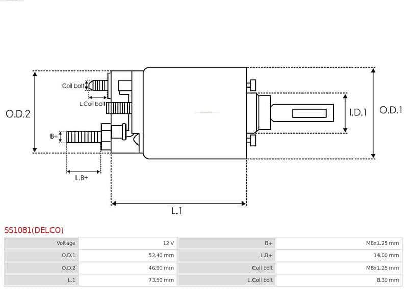 Solenoid Switch, starter Delco SS1081(DELCO)