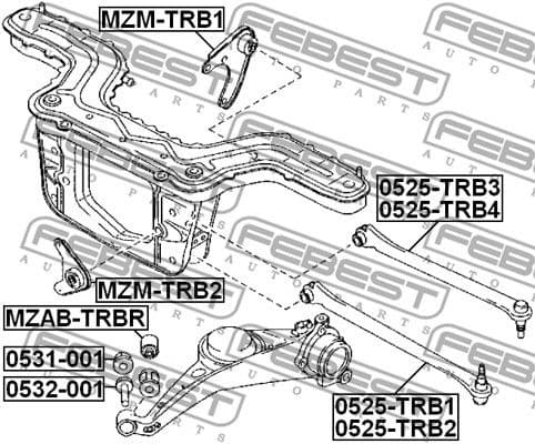 Mounting, control/trailing arm MZAB-TRBR - image 2