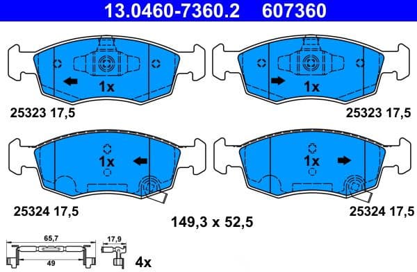 Brake Pad Set, disc brake 13.0460-7360.2