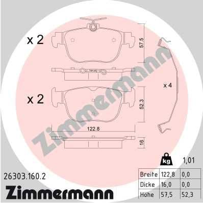 Brake Pad Set, disc brake 26303.160.2