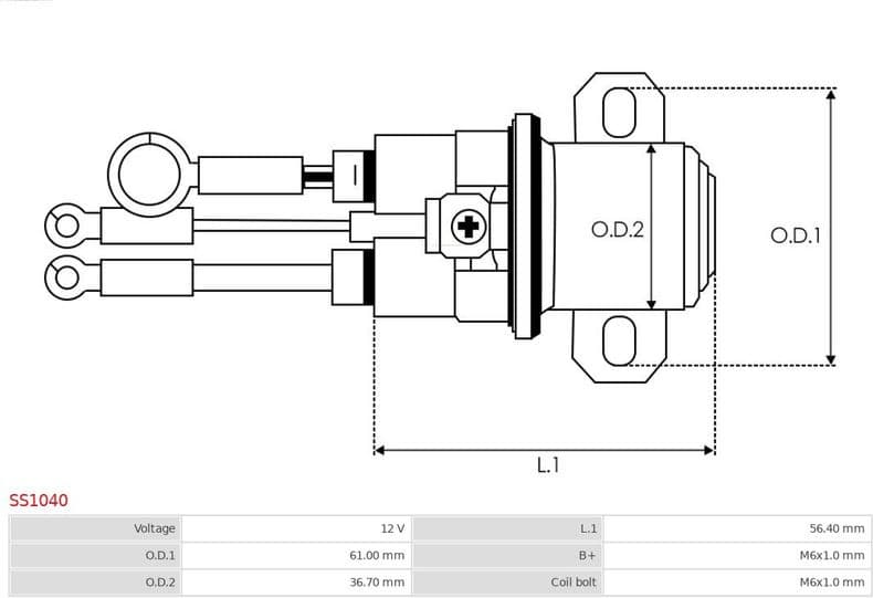 Solenoid Switch, starter AS SS1040 - image 4
