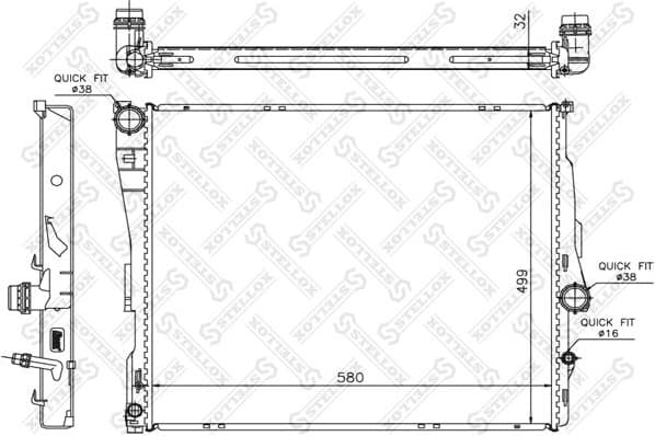 Radiator, engine cooling 10-25589-SX