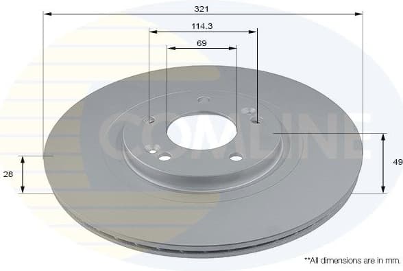 Brake disc, 1pcs FRONT ADC2845V - image 2