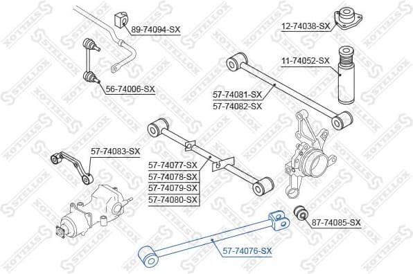 Rod/Strut, wheel suspension 57-74076-SX