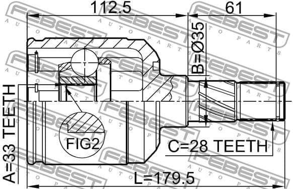 Joint Kit, drive shaft 0511-M6ATLH - image 2