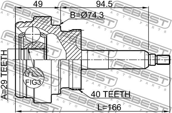 Joint Kit, drive shaft 1410-ACTA40 - image 2
