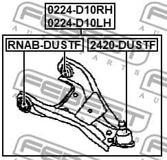 Control/Trailing Arm, wheel suspension 0224-D10LH