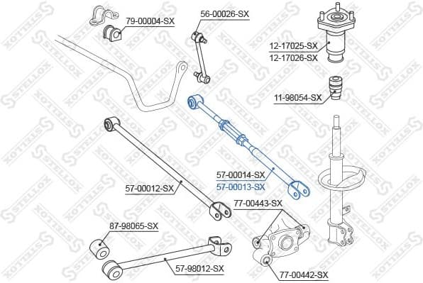 Control/Trailing Arm, wheel suspension 57-00013-SX