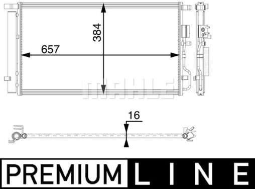 Condenser, air conditioning BEHR *** PREMIUM LINE *** AC 64 000P