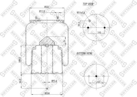 Bellow, air suspension 90-03061-SX