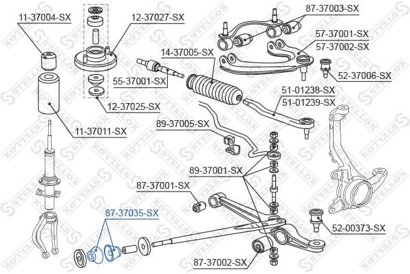 Mounting, control/trailing arm 87-37035-SX