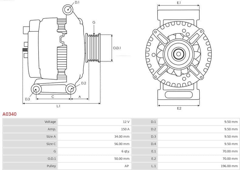 Alternator AS A0340 - image 5