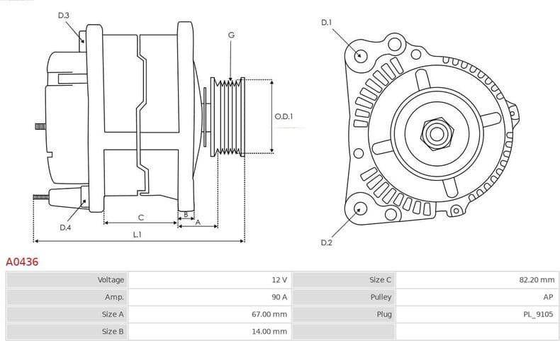 Alternator AS A0436 - image 5
