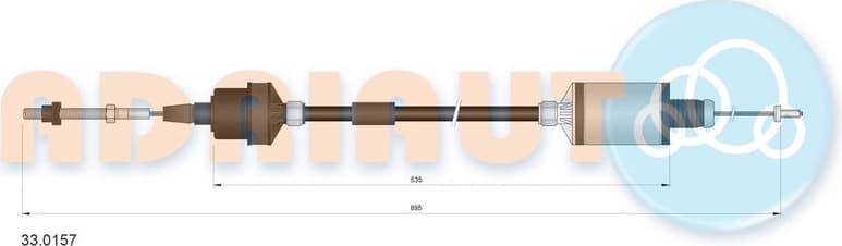 Cable Pull, clutch control 33.0157